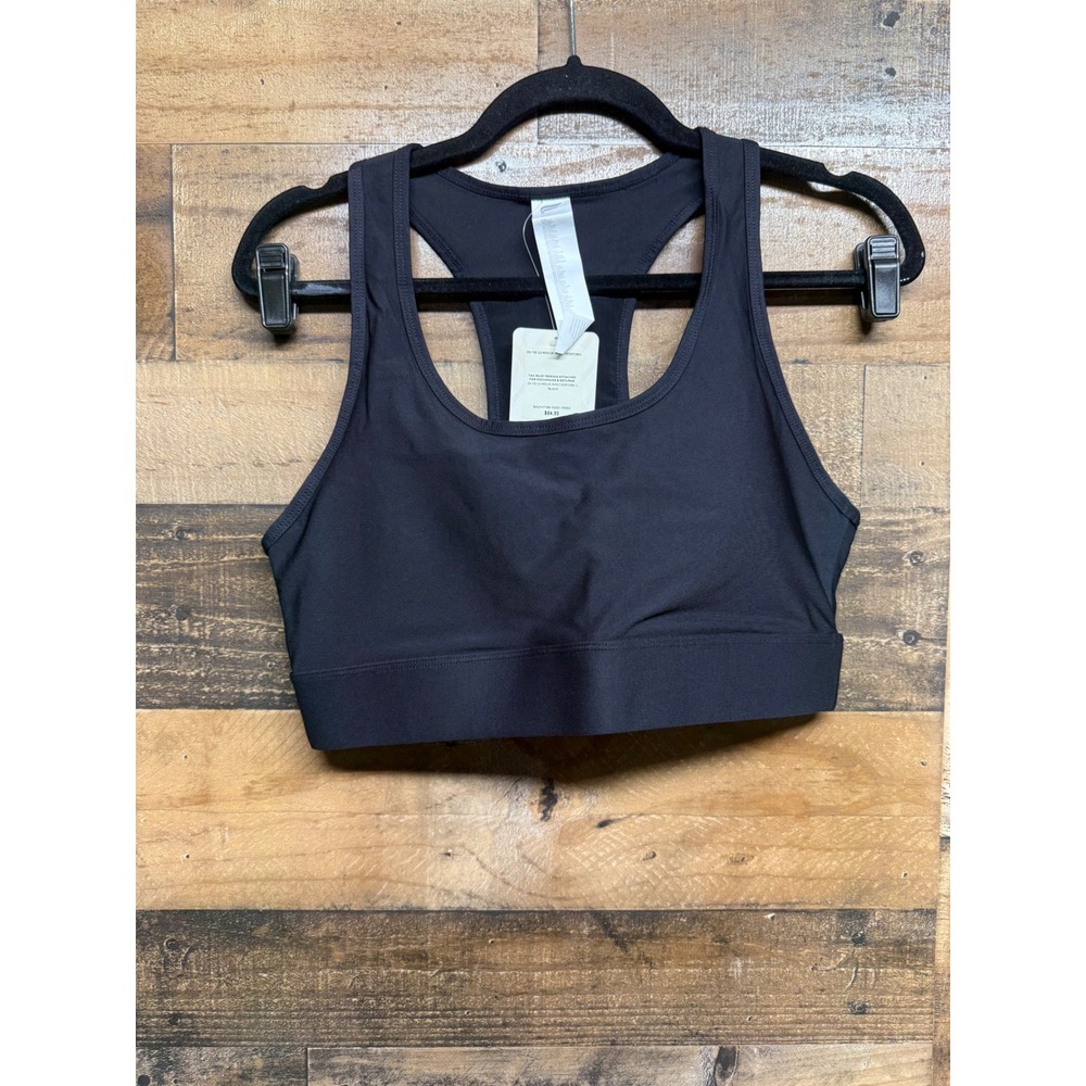 Fabletics On-The-Go Medium-Impact Sports Bra Black Racerback Pocket BA2147198 L